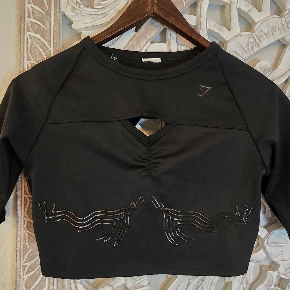 Gymshark Womens Black EXO Ultra Short Sleeve Crop Top Size Small - Picture 2 of 7